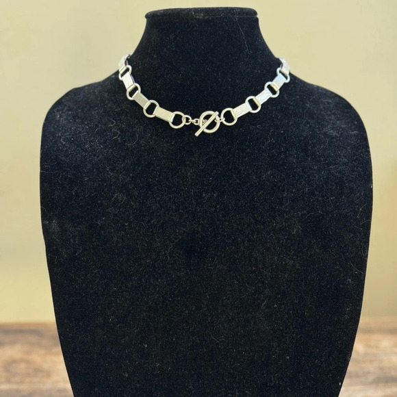 Rare sterling silver Versani necklace Avant Garde modernist chain - Picture 7 of 17